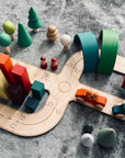 Timber towns Figure 8 car road track set with wooden toys construction