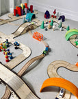 Timber Towns mega road car track set small world play trees buildings train tracks