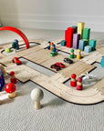 Timber Towns City Livin' Set wooden car road track set open-ended small world play set up match box cars